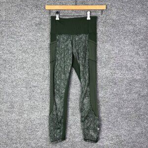 Lululemon Womens High-Rise Leggings‎ Size 6 Green Patterned